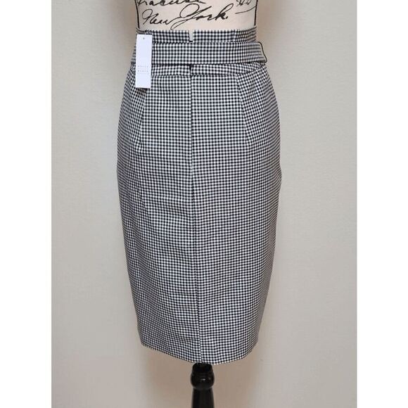 🖤🤍 WHITE HOUSE BLACK MARKET Gingham Pencil Skirt w/Removable Belt NWT SIZE 8 - Picture 5 of 16